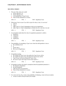 CHAPTER 9—HYPOTHESIS TESTS
