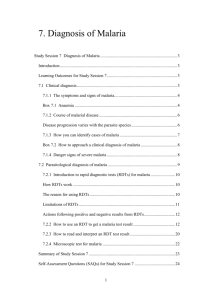 Study Session 7 Diagnosis of Malaria