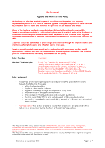 Sample Hygiene and Infection Control Policy Template