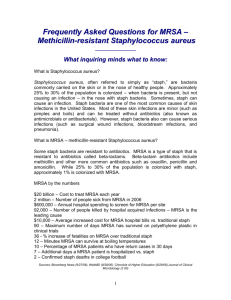 MRSA – methicillin-resistant Staphylococcus aureus