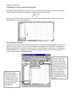 Calculating the Variance and Standard Deviation