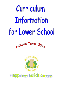 Curriculm Information Autumn Lower School