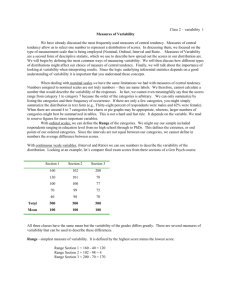 Measures of Variability