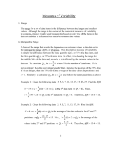 Measures of Variability