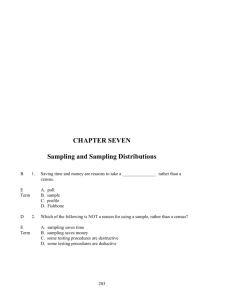 CHAPTER SEVEN Sampling and Sampling Distributions 1