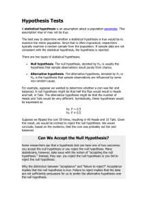 Statistics Tutorial: Hypothesis Tests