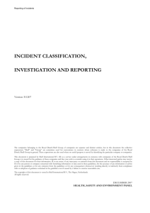 Incident Classification, Investigation and Reporting