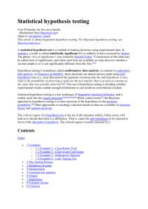 Statistical hypothesis testing