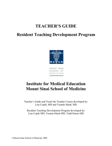 Resident Teaching Development Program