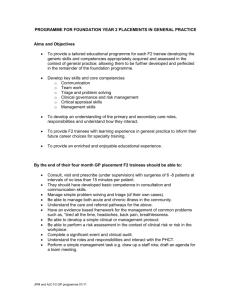 Outline of the aims and objectives of a foundation placement