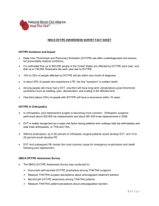 NBCA DVT/PE AWARENESS SURVEY FACT SHEET