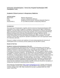 Academic Clinical Lecturer in Respiratory Medicine