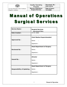 Surgical Services Policy - Department of Medical Health and Family