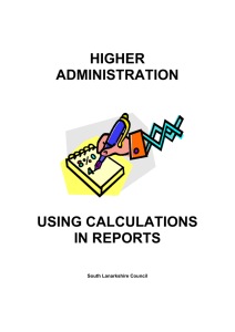 Calculations in Reports