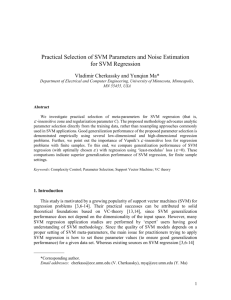 Robust Parameter Choice in Support Vector Regression