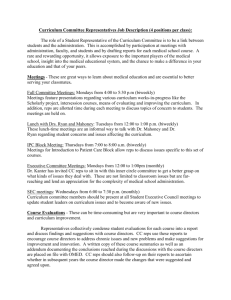 Curriculum Committee Representatives Job Description (4 positions
