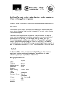 Review of the literature: data on prevalence of foot pathology in