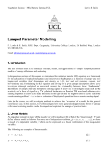 Lumped Parameter Modelling - UCL Department of Geography