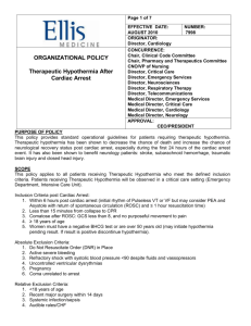 Ellis Medicine Hypothermia Protocol with Coag Changes