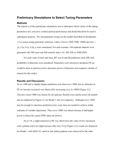 Preliminary Simulations to Select Tuning Parameters