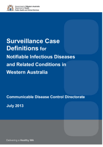 Notifiable communicable disease case definitions
