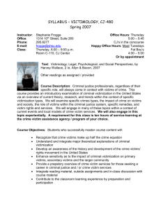 SYLLABUS – VICTIMOLOGY, CJ-480