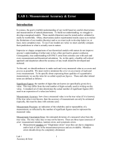 Lab 1 (Measurement Accuracy & Error)