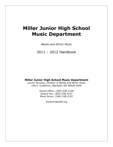 Miller Junior High School Music Department