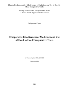 Comparative Effectiveness of Medicines and Use of