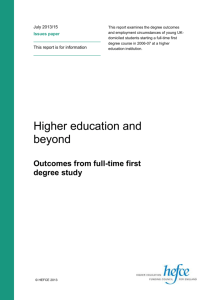 Higher education and beyond: Outcomes from full-time first
