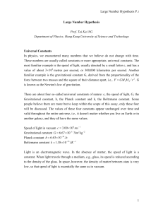 Large Number Hypothesis (LNH)
