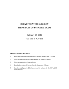 2012 Exam - Department of Surgery