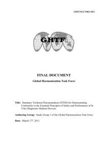 GHTF SG1 - Summary Technical Documentation (STED) for