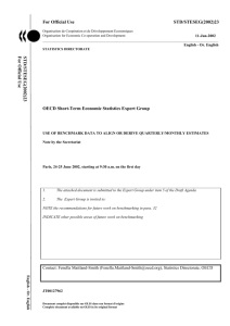 use of benchmark data to align or derive quarterly/monthly estimates