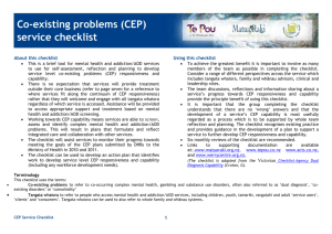 Agency Self Assessment Checklist: CEP Service