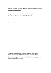 Five year outcomes for users of mental health rehabilitation services