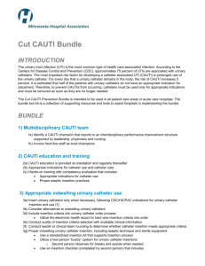 Cut CAUTI Bundle INTRODUCTION The urinary tract infection (UTI
