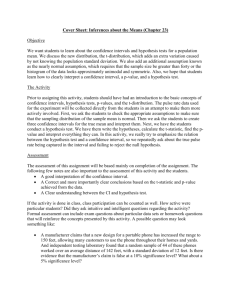 Cover Sheet: Inferences about the Means