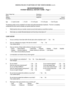 PATIENT MEDICAL HISTORY FORM - Dermatology Partners of the