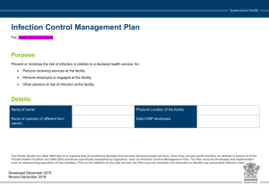 Infection Control Management Plan