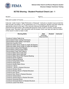 Shoring Student Practical Skills Check List