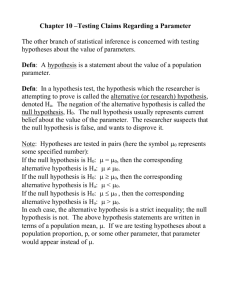 Steps in Hypothesis Testing