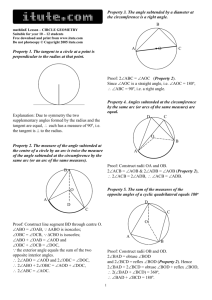 Math Lesson Circle Geometry