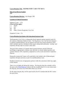 Course/Rotation Title: RESPIRATORY CARE UNIT (RCU)