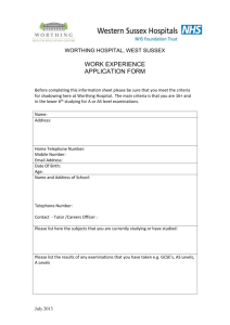 Work experience - Medical placement application form