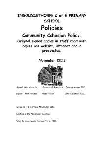 Community Cohesion Policy - Ingoldisthorpe Primary School