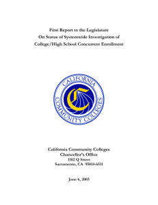 College/High School Concurrent Enrollment