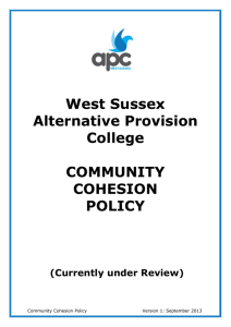 Community Cohesion Policy - Alternative Provision College