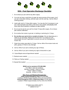 Post Operative Discharge Checklist