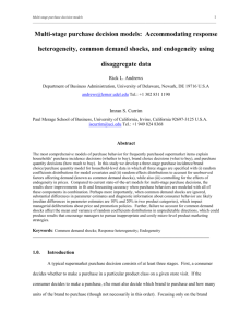 Modeling Heterogeneity in Multi-Stage Purchase Decisions: The